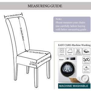 Modern Khaki Jacquard Spandex <b>Dining</b> <b>Chair</b> <b>Slipcovers</b> Set of 4 Water-Resistant Stretchable Easy Removable & Washable in Stock - Product Image 2