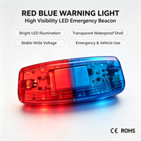 Feu de signalisation routière LED rechargeable à clipser sur l'épaule avec clignotant rouge et bleu