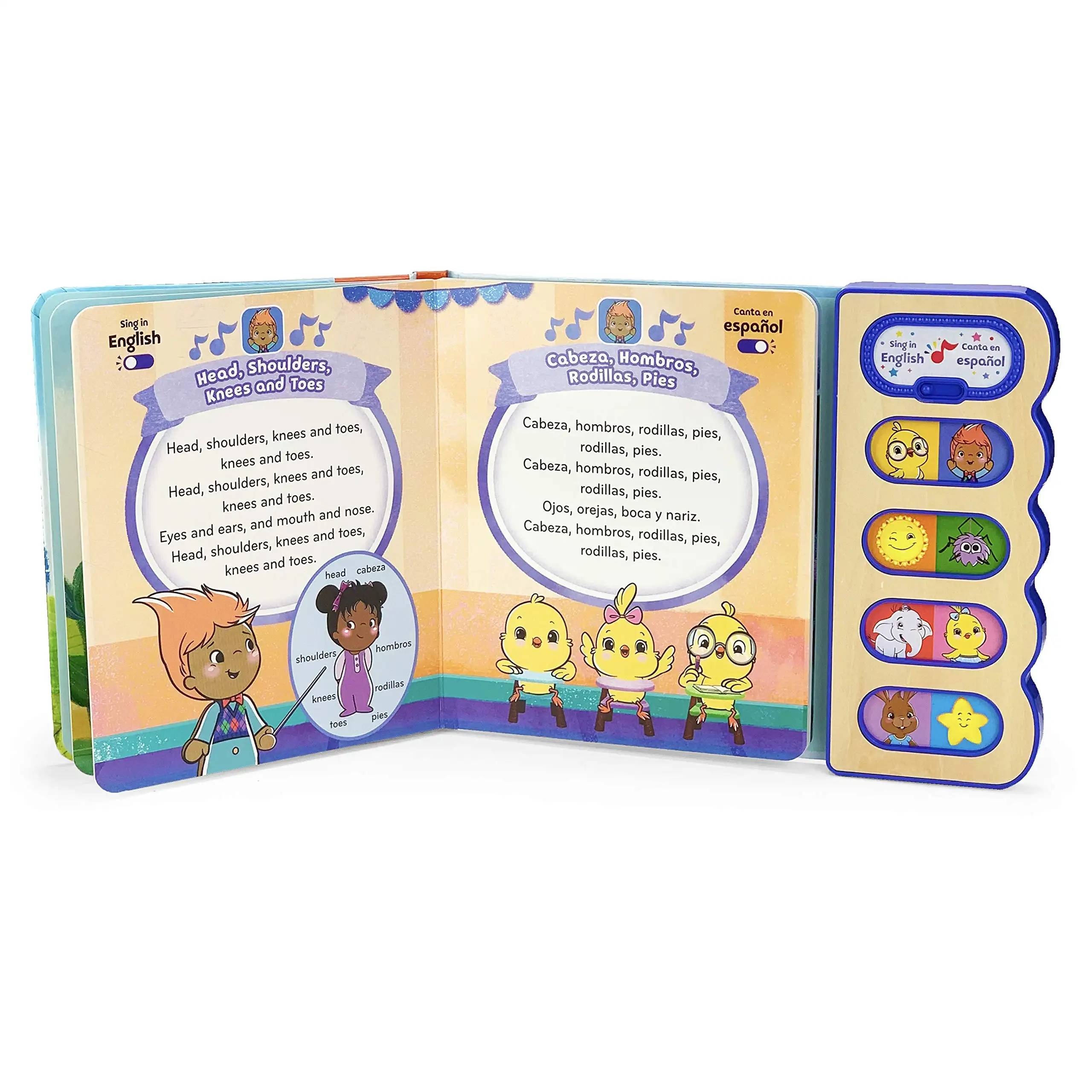 Fabrika özelleştirmek 8 düğmeler iki dilli ses karton kitap çocuk şarkı kitap konuşan kitap