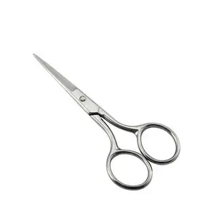 5.5 Inch Silver Flat Scissors with New Fashion Design Beauty Barber Straight Blade Stainless Steel Scissors with Blunt Tip