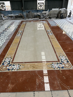 Carreaux de sol en marbre poli à jet d'eau, design moderne personnalisé, pour la décoration d'hôtels et de villas, respectueux de l'environnement