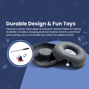 Neues Heißes Angebot: Großhandel Luxuriöses Kreatives Doppelstöckiges Donut-förmiges Maßgefertigtes Polyester Umweltfreundliches Tunnel-Katzenbett - Product Image 4