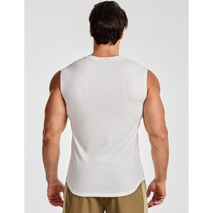 Camiseta sin mangas acanalada FOXA para hombre, para entrenamiento, gimnasio, fitness, 100% algodón, transpirable - Product Image 2