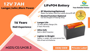 Lithmate 작은 용량 긴 사이클 수명 ups 백업 전원 12v 7ah 리튬 배터리 - Product Image 2