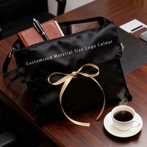 Luxury Satin Dustproof <b>Bag</b> - Custom Bowknot Clothing Handbag Envelope Pouch for Robe Storage - Product Image 4