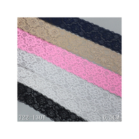 Vente en gros de dentelle élastique blanche de 6 cm, diverses couleurs, dentelle à motif floral, dentelle extensible en spandex pour sous-vêtements