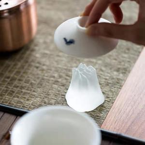 Glass Lid Holder Crystal Diamond Shape Teapot Accessory For Kung Fu <b>Tea</b> <b>Set</b> Home Use - Product Image 3