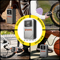 Démarreur de secours 12V à double cylindre 4 fois plus rapide avec compresseur d'air, gonfleur de pneus, moniteur de pression, lumière d'urgence et écran LCD 2000mAh