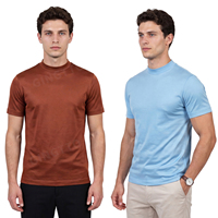 T-shirt Gingtto pour homme, coupe slim, respirant, en coton mercerisé, personnalisable