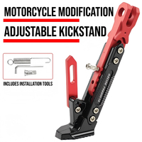 Béquille latérale réglable CNC pour moto, en alliage d'aluminium, support de pied universel antidérapant, béquille latérale pour moto