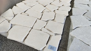 Carreaux de Revêtement de Sol Extérieur Naturels en Pierre de Marbre <span class=keywords><strong>Beige</strong></span> Adoucie et <span class=keywords><strong>Calcaire</strong></span> Jaune Décoratif à Opus Incertum - Product Image 5