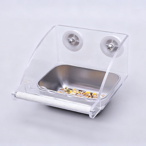 Mangeoire à oiseaux en acrylique transparent et en acier inoxydable, nouveau style 2025, plusieurs tailles au choix - Product Image 5