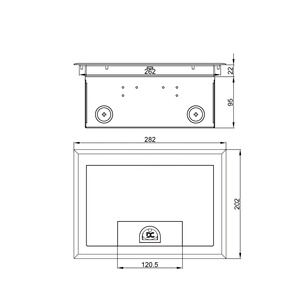 Caja de Salida de Cable para Piso de Acero Inoxidable con Acabado Cepillado y Salida de Cable Oculta - Product Image 6