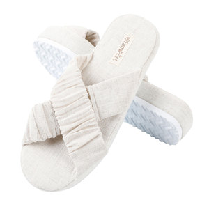 Pantofole da donna in finto lino con cartoni animati, sandali creativi e adorabili a forma di animale Fugu, sandali da casa con suola spessa in lino, silenziosi e morbidi - Product Image 2