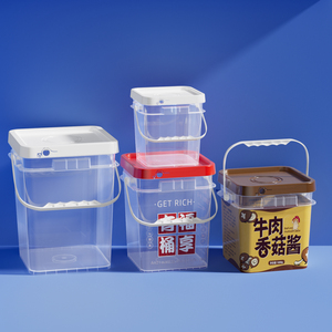 Großhandel Lebensmittel qualität IML Custom ized 2 Gallonen Lebensmittel verpackung Lagerung Klarer Kunststoff PP Quadratische Eimer mit Deckel - Product Image 6