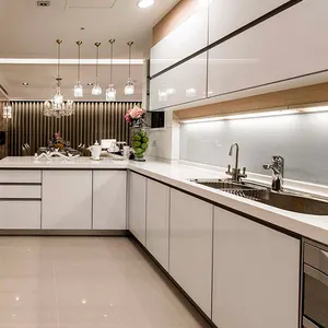 Armadio da cucina con profilo in alluminio dal design moderno di qualità superiore per cucina con maniglia in alluminio G