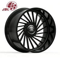 Jantes forgées monobloc 18-26 pouces noir brillant multi-rayons à déport profond avec capuchons flottants, jantes en alliage de luxe pour SUV grand format et berlines haut de gamme