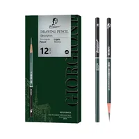 Giorgione 2B Exam Crayons à dessin pour élèves du primaire, HB doux, moyen, dur, 2h/hb/4B/8B/8B, ensemble complet, crayons à dessin en bois noir