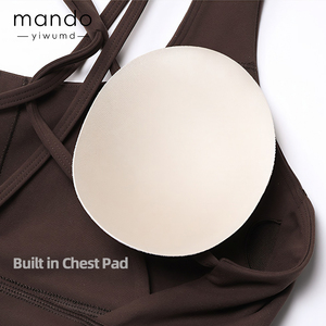 Set Yoga in Nylon Spandex a compressione ad alto impatto reggiseno sportivo da corsa e <span class=keywords><strong>pantaloncini</strong></span> da ginnastica Set 2 pezzi per l'estate - Product Image 3