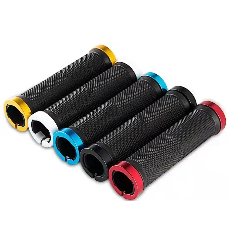 PE Rubber MTB Grips Alloy Cuffs Bilateral Lock Bicycle Handle Grip  Anti-skid Cycling Handlebar Sleeve BMX Bike Accessories| Alibaba.com