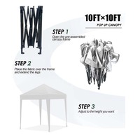 Carpa Gazebo Resistente de 2x2m, Personalizable para Publicidad Interior/Exterior, Plegable, de Tela de Poliéster Impermeable
