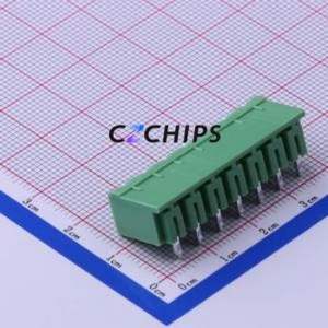 KF2EDGRC-5.0-7P Plug-in Terminal Block Bent Lead Through Hole,P=5mm Connector Board-to-Board / Socket - Closed 1x7P 5mm Green - Product Image 2