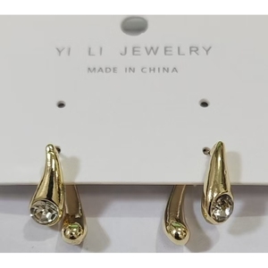 Ingrosso gioielli di moda messicano prugna orecchini in ceramica placcato oro donna abbigliamento quotidiano geometrico a forma di cuore classico perla - Product Image 1