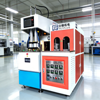 Machine de soufflage semi-automatique 2 cavités 10ml-2L PC/PET/PP à haute pression avec moteur à roulement et pompe Mitsubishi PLC, la plus vendue