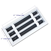 Grilles de ventilation carrées en alliage d'aluminium 14x6, modernes, linéaires, à 3 fentes, pour diffuseur, installation facile pour centres commerciaux