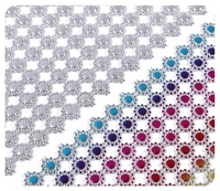 Vente en gros Rouleau d'enveloppe en maille de diamant scintillant strass de transfert de fleurs en plastique pour accessoires de mariage