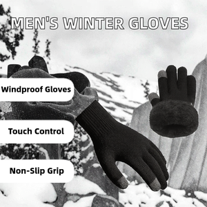Guantes de Invierno para Hombre al por Mayor, Cálidos, con Pantalla Táctil, Tejidos, Gruesos, Antideslizantes, de Lana, Resistentes al Frío, para Deportes, Ciclismo, Pesca y Trabajo - Product Image 2
