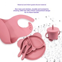 Ensemble de vaisselle pour bébé 6 pièces, ustensiles d'alimentation en silicone pour bébés, nourriture pour bébés, ensemble pour enfant avec ventouses, qualité alimentaire pour maman