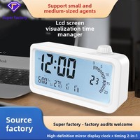 Minuteur visuel électronique, réveil, affichage LCD éclairé en plastique, chargement USB, design minimaliste moderne, usage domestique