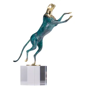 Home deco hotel deco bronzen luipaard sculptuur
