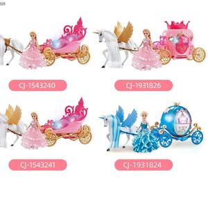 Hermosos Regalos, Muñeca Princesa <span class=keywords><strong>de</strong></span> Plástico, Juguete Eléctrico <span class=keywords><strong>de</strong></span> Caballo y Carruaje Rosa Calabaza con Luz y Música - Product Image 5