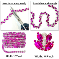 Chaîne de strass Bling Bling de haute qualité, écologique, pour accessoires vestimentaires, décoration en verre pour robes et chaussures