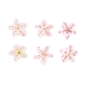 Fermaglio per capelli a pinza con strass Frangipani 8 cm con cappuccio - Product Image 1