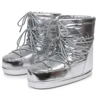 Nouvelles bottes de neige pour femmes, imperméables, en coton et caoutchouc, à lacets, plateforme, bottes de ski