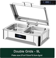 Ensemble de réchauds de buffet rectangulaires de luxe en acier inoxydable, chauffe-plats professionnels à vapeur avec contrôle automatique de la température