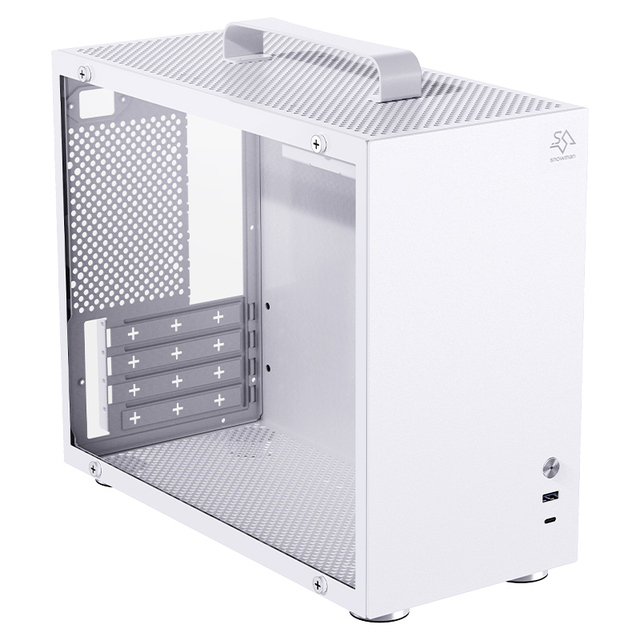 SNOWMAN PC Case Customization Chamber PC Case Tempered Glass Reverse Connection Motherboard Compatible No Fans Included