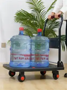 عربة يدوية محمولة بلاستيكية قابلة للطي للتخزين والتنقل بسهولة