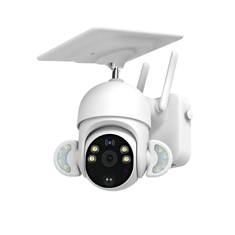 Smart outdoor Solar powered surveillance cameras LED light wifi 4G night vision two-way 360 rotation wireless solar camera