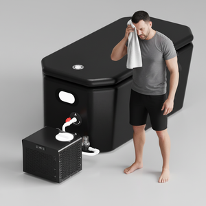 Enfriador de agua portátil Ambohr Black Mini de 0.8HP + bañera inflable biselada para baño de hielo, para gimnasio, fitness y recuperación con inmersión en frío. - Product Image 4