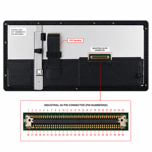 Module LCD étiré <span class=keywords><strong>TMK</strong></span> 12,3 pouces 1920x720 1000 Nits IPS, écran large plage de température (-30 à 85 degrés) avec LVDS pour IHM industrielle - Product Image 2