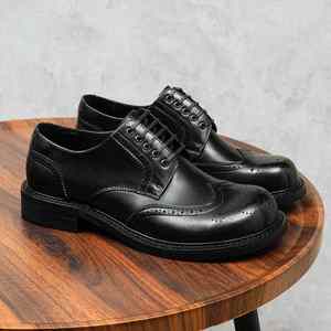 Chaussures décontractées de luxe pour hommes en cuir véritable, semelles antidérapantes, souples, respirantes, légères, personnalisables, automne - Product Image 3