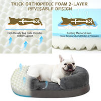 Lit pour chien rectangulaire moderne et respirant pour chats et chiens, imperméable, en mousse à mémoire de forme, avec housse amovible et lavable, fond antidérapant