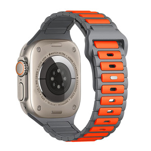 สายนาฬิกาซิลิโคนสามเม็ดสองสีสำหรับ iWatch Series 11-1 ULTRA, สายนาฬิกาแบบวงเดี่ยวสำหรับ Apple 38/40/41/42/44/45/49มม. - Product Image 1