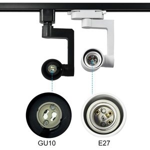 Lámpara de pista giratoria de aluminio para proyecto decorativo Shope, accesorio de carcasa, montaje en superficie ajustable E27 GU10, marco de luz de pista LED - Product Image 3