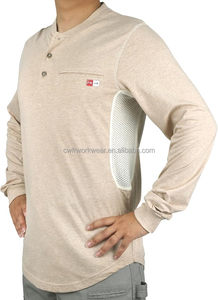 Venta al por mayor personalizado CAT 2 Soldadura seguridad resistente al fuego 100% algodón enclavamiento tejido ignífugo FR Henley camisas - Product Image 5