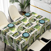 Nappe de banquet carrée moderne personnalisée en PVC imprimé floral imperméable et résistant à l'huile, vente en gros d'usine